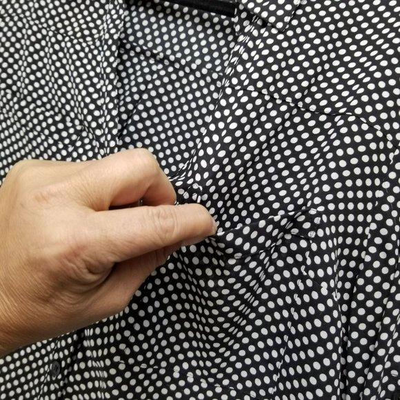 Express Shirt Womens Large Black Polka Dot Long Sleeve Button Up - Picture 4 of 10